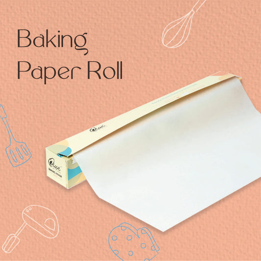 Qiwi Baking Paper Roll - Pack of 2 | White, 11" x 20 Metre | Microwave, Air Fryer Safe | Non Stick, Reusable, Multipurpose Baking Sheet | Butter Paper Roll | FDA Approved | Parchment Paper