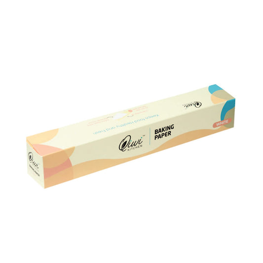 Qiwi Baking Paper Roll | White, 11" x 20 Metre | Microwave, Air Fryer Safe | Non Stick, Reusable, Multipurpose Baking Sheet | Butter Paper Roll | FDA Approved | Certified Food Grade Parchment Paper