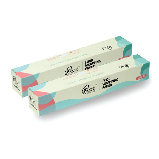 Qiwi Food Wrapping Paper Roll, Pack of 2 (11" x 20 Metre Each) | Microwave Safe | Multipurpose Food Wrapping Paper for Lunch Box, Tiffin Box, Food Storage | FDA Approved | Certified Food Grade Paper