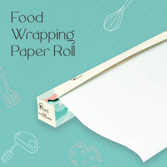Qiwi Food Wrapping Paper Roll, 11" x 10 Metre (Pack of 2) | Microwave Safe | Multipurpose Food Wrapping Paper for Lunch Box, Tiffin Box, Food Storage | FDA Approved | Certified Food Grade Paper