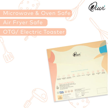 Qiwi Baking Paper - 50 Sheets  White, 10 x 11  Microwave, Air Fryer Safe  Non Stick, Reusable, Multipurpose Baking Sheet  Butter Paper Sheet  FDA Approved  Certified Food Grade Parchment Paper