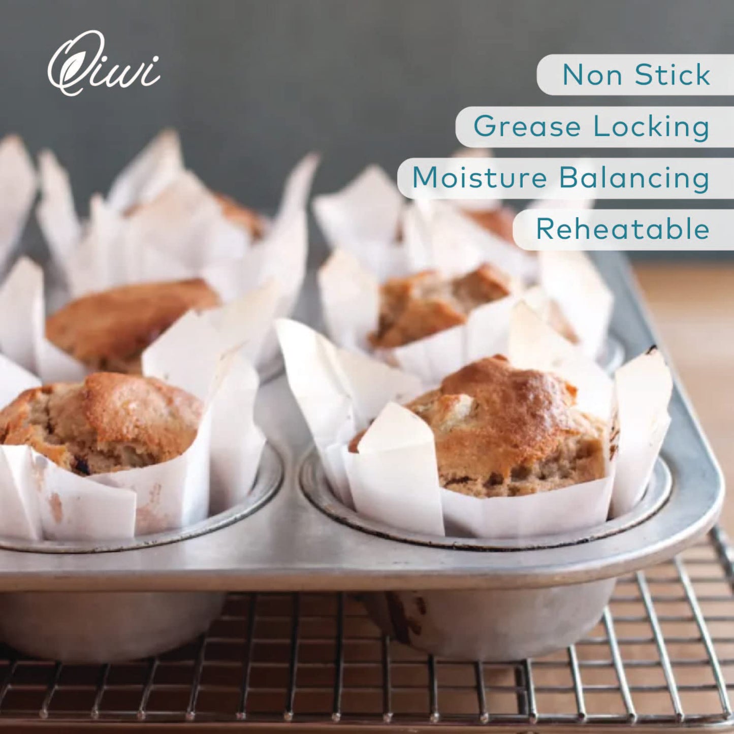 Qiwi Baking Paper Roll | White, 11" x 5 Metre | Microwave, Air Fryer Safe | Non Stick, Reusable, Multipurpose Baking Sheet | Butter Paper Roll | FDA Approved | Certified Food Grade Parchment Paper