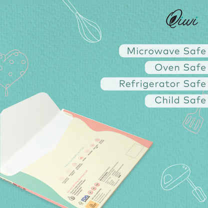 Qiwi Food Wrapping Paper - 100 Sheets | White, 10" x 11" | Microwave Safe | Multipurpose Food Wrapping Paper for Lunch Box, Tiffin Box, Food Storage | FDA Approved | Certified Food Grade Paper